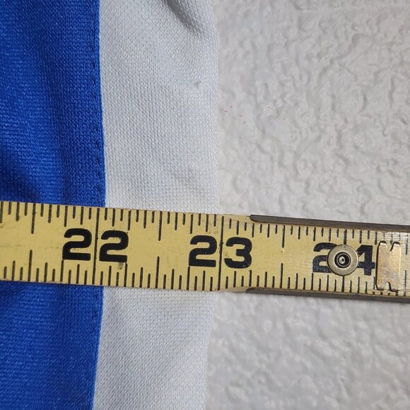 Chicago Cubs Jersey Womens XL Blue White MLB Baseball Button Front Script Raglan - Picture 9 of 9